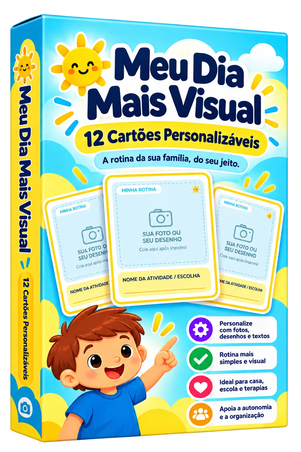 Meu Dia Mais Visual: 12 Cartões Personalizáveis
